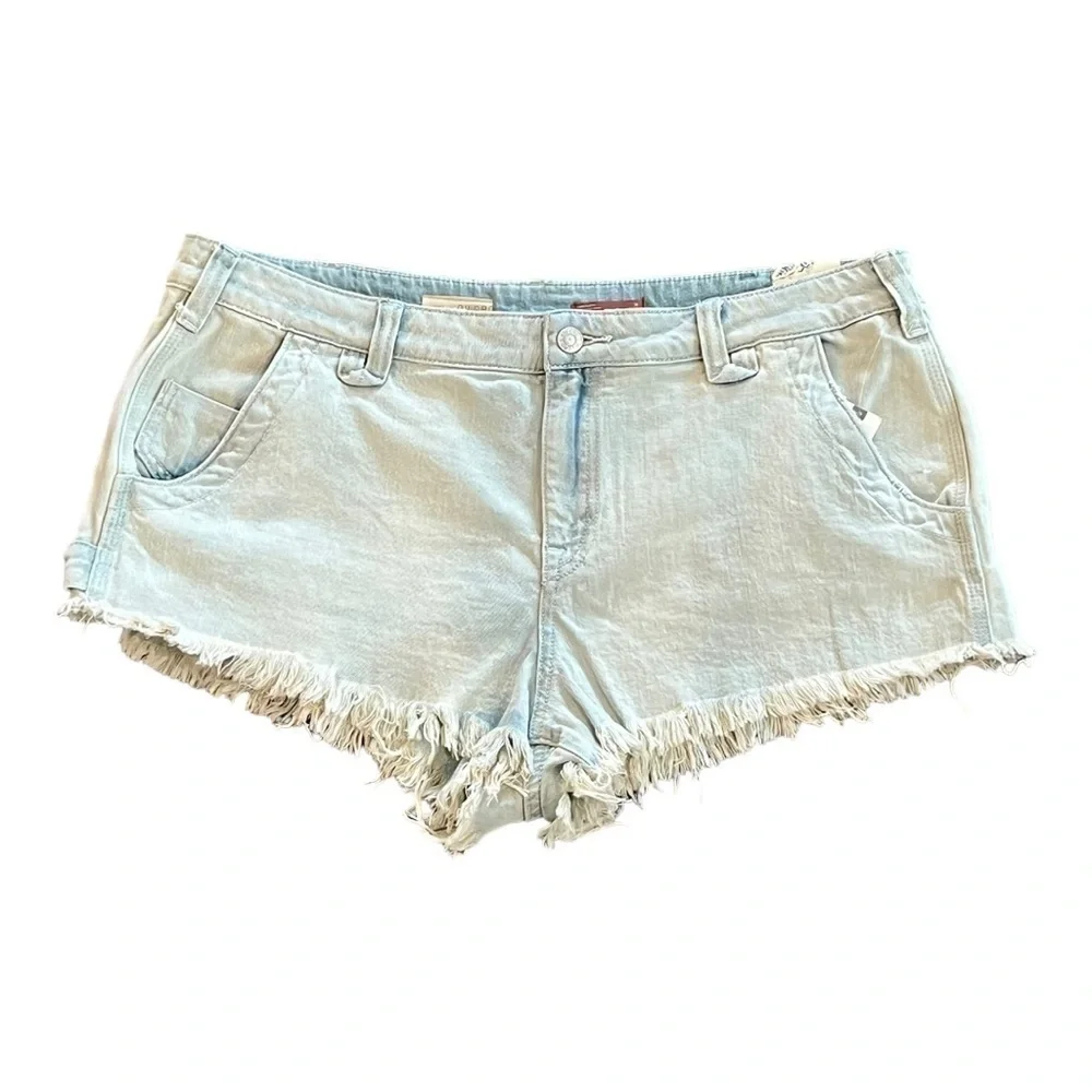 ANTHROPOLOGIE PILCRO Shortie Shorts Cutoff Light Wash Denim NEW $98 - Picture 4 of 12